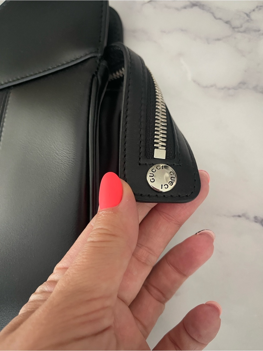 $3,895 NEW Gucci Black Leather GG Top-Handle Shoulder Bag Chain strap silver GG - Picture 12 of 17